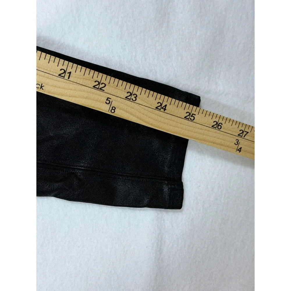 Spanx Vegan Leather Leggings Black‎ High Waisted Shaping Pants Womens Medium